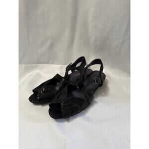 Women’s Vaneli Platform Sandal Black Microfiber Slingback Strap Shoes Sz 8